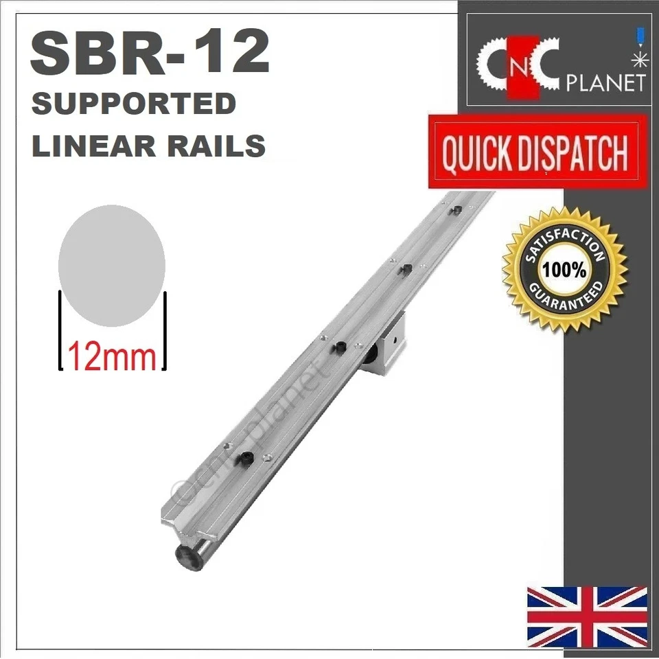 Arbre linéaire pris en charge par SBR12 SBR rail acier chromé 12 mm + roulement SBR12uu - Photo 3/4