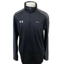 Under Armour Heatgear Loose Fit Men's Size L Black/Gray 1/4 Zip L/S Sweatshirt