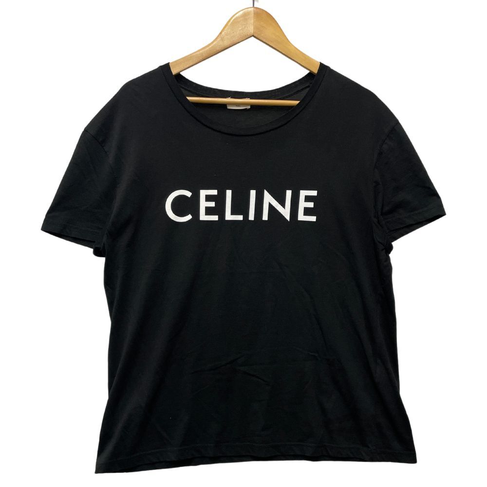 CELINE X008370E logo print t-shirt black XL Genuine / Z2135 CELINE X008370E logo print t-shirt black XL Genuine / Z2135