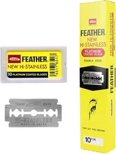200 FEATHER New Hi-Stainless Platinum Coated Double Edge Safety Razor Blades JPN
