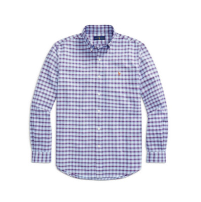 $98.50 Polo Ralph Lauren Men's, Classic Fit Plaid Oxford Shirt, Red/Blue, M