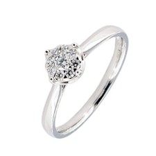 Anello Solitario Giorgio Visconti Oro Bianco E Diamanti ABX16393 NUOVO E ORIG...