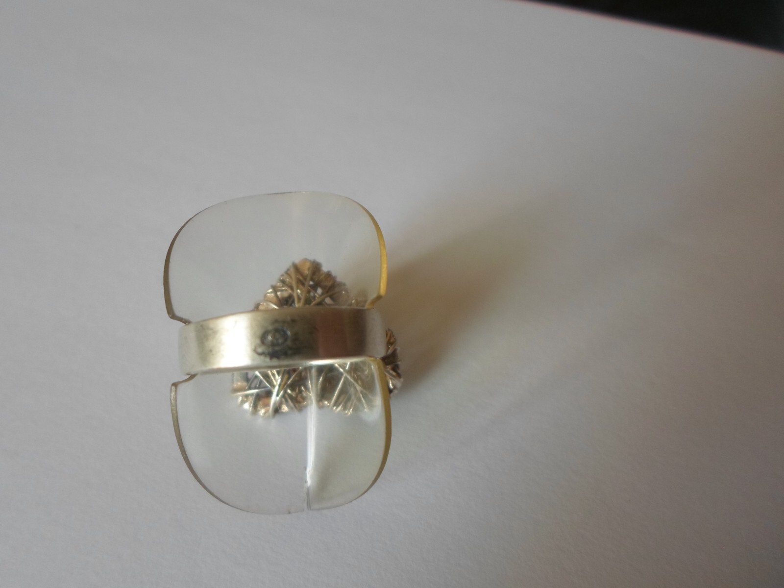 solid silver ring, openwork design heart, size 56 - image 5