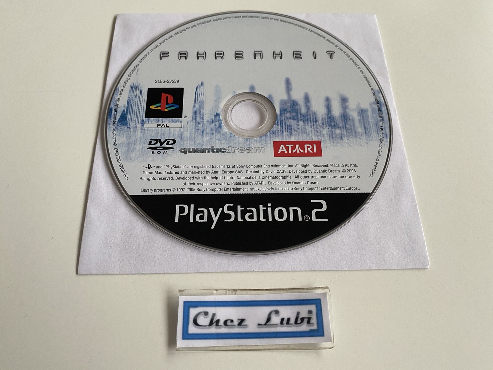 Fahrenheit - Sony PlayStation PS2 - PAL EUR - CD Seul