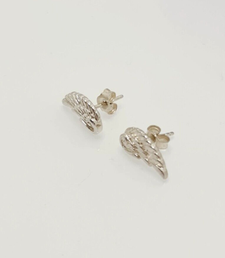 Gorgeous Solid Wing Shape Stud Earrings 925 Solid… - image 12