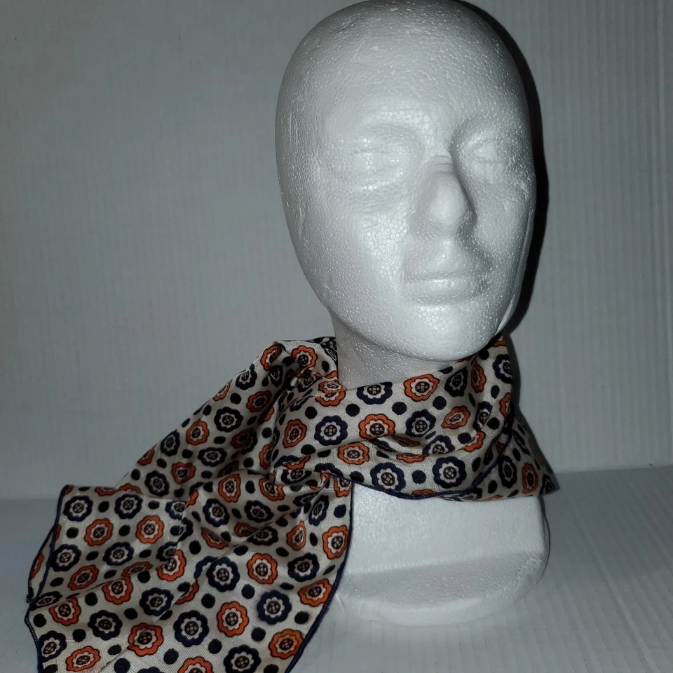 Bufanda Oblonga Baar & Beards Vintage Acetato Floral Marrón Naranja Crema Foto 2 de 4