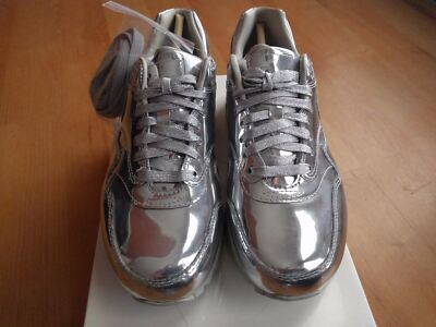 nike air max 90 liquid metal sneakers in silver