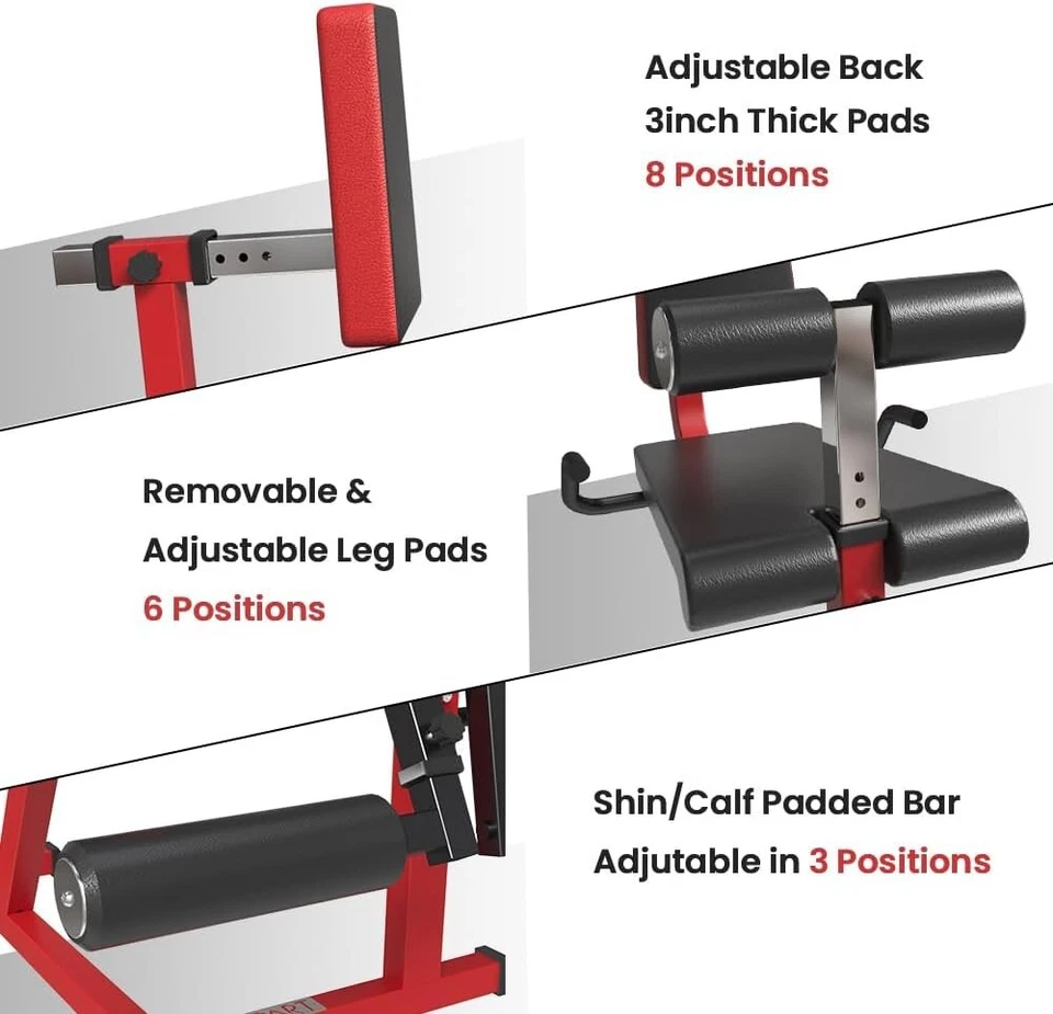 Perfect for Special Leg Fitness, Adjustable Pad Machine For Isolated Thigh, Red - Image 4 of 4