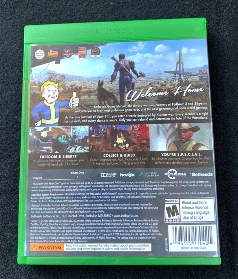 Fallout 4 (Microsoft Xbox One, 2015) w/ Fallout 3 Code - Image 3 of 3