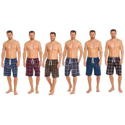 Pantalones cortos de salón para hombre parte inferior Pjs hilo teñido a cuadros tejido uso pijama pantalones | eBay