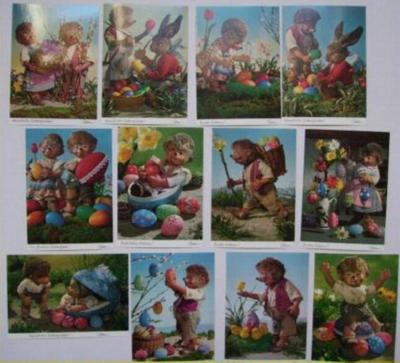 SET 12 schöne Osterkarten Ostern Karten AK Mecki Diehl neu ungelaufen