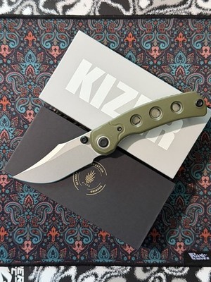 Kizer Pioneer Green G10 Handle Blasted/Stonewashed 14c28n Blade ZX-FK03-M2