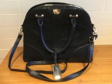 BLACK BAG WITH SHOULDER STRAP AND CARRY HANDLES, USED ONCE ONLY AS OVERNIGHT BAG