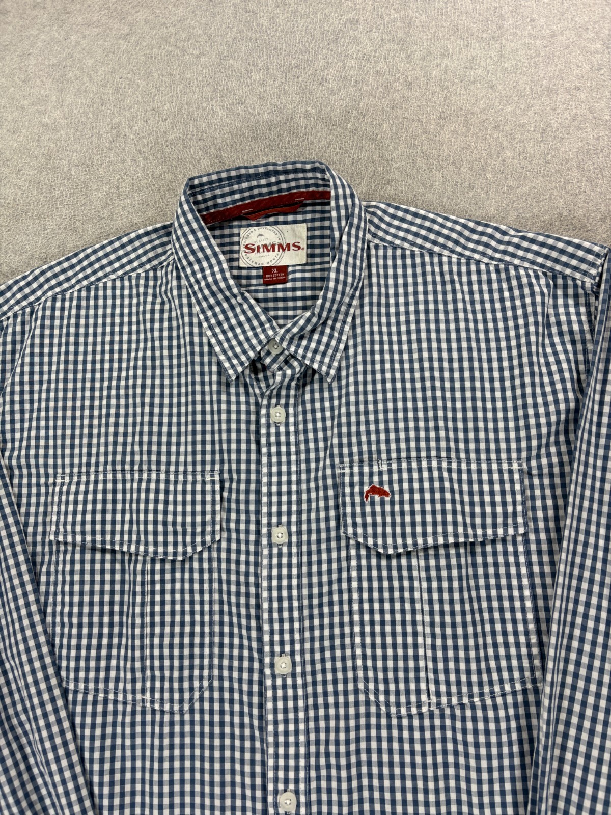 Simms Checked Long Sleeve Breathable Button Down … - image 2