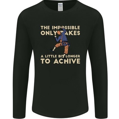 Rock Climbing The Impossible Funny Kletterer Herren Langarm T-Shirt Gildan 64400