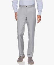 Amazon Essentials Men's Slim-Fit Flat-Front Light Gray Dress Pant 34X33