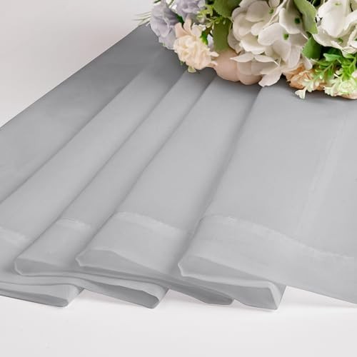 Sheer Curtains 45 Inch Long 2 Panels, Light 42"W x 45"L (Pack of 2) Light Grey - 第 5/6 張圖片