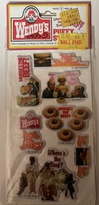 Vintage Wendy’s Where’s The Beef Puffy Stickers 1984 Clara Pell New Unopened