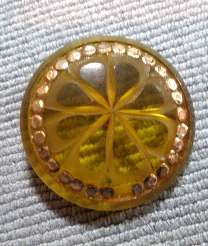 Antique Bakelite Carved Silver Inlay Button APPLEJUICE Tested 1-7/16" Inch