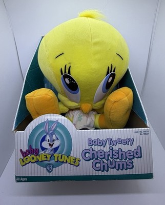 NIB 1997 Baby Looney Tunes  Tweety Bird Cherished Chums  Stuffed Animal