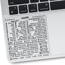 Synerlogic MacOS Shortcuts Keyboard Sticker Vinyl Cheatsheet for MacBook 2025