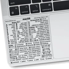 Synerlogic MacOS Shortcuts Keyboard Sticker Vinyl Cheatsheet for MacBook 2025