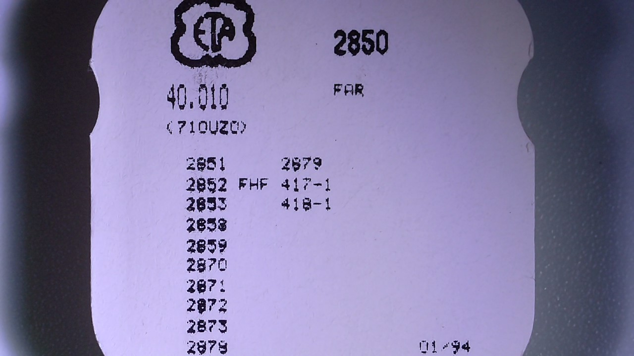 Ancre d'échappement 710 en acier pour montre ETA 2850 et 2870