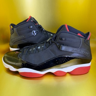 Nike Air Jordan 6 Rings Bred Black Red Sneakers Men display picture 1