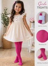 Wonder Nation Girls Heavyweight Footed Tights 2 Pair Pink Ivory Cable Knit Size