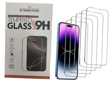 HD CLEAR 5 Pack Aluminium-Silicone 9H Tempered Glass Screen Protectors for
