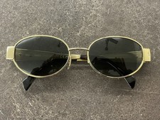 Celine Triomphe Metal 01 Women's Sunglasses CL40235U in Gold/Green