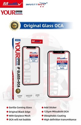 MUSTTBY Glas + OCA für iPhone 12-16 Pro Max / Pixel 6-8 Pro / Samsung S21-S24U