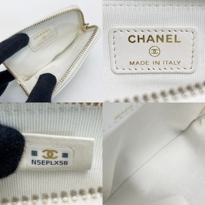 CHANEL Matelasse Classic Zip Coin Purse AP2061 white COCO Mark