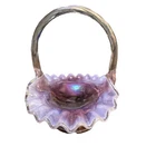 Fenton plum opalescent inverted strawberry basket.
