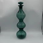 Vintage Blenko 5427S Gurgle Decanter / Teal-Blue / Wayne Husted / Blown Glass