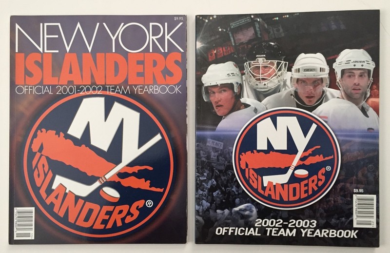 NEW YORK ISLANDERS OFFICIAL TEAM YEARBOOKS 2001-2002 AND 2002-2003