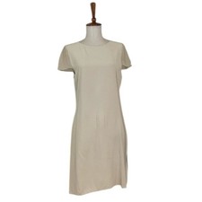 Gianni Versace Genny Oro Dress Women's 10 80s 90s Cream NWT Chic Minimal Shift