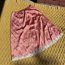 Vanity Fair Vintage Pink Nylon Lace Trim Half Slip Skirt Size Medium Made In USA