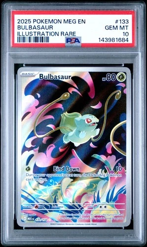 2025 Pokemon Mega Evolution Bulbasaur Illustration Rare #133 PSA 10