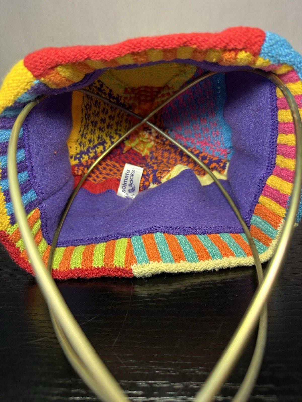 Solmate Socks Colorful Patchwork Knit Upcycled Be… - image 7