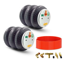 2 Pack Universal Air Spring Replacement Triple Bellow Wtubing Standard 2600 Lbs