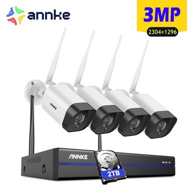 ANNKE 3MP Überwachung Kamera Set Außen Wlan 16 Kanäle NVR Zwei-Wege-Audio 24/7