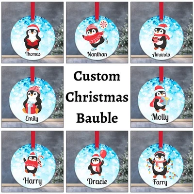 Personalised Acrylic Christmas Bauble Ornament Tree Decoration Xmas Family Gift