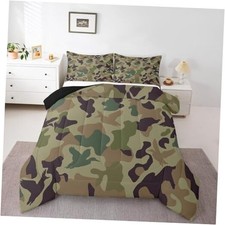 Camo Comforter Set Size Army Bedding for Kids Farmhouse Camouflage Queen Green