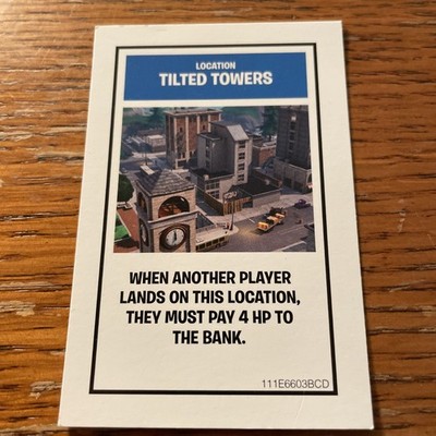 2019 Fortnite Monopoly 2nd Edition Replacement Location Card Tilted Towers SH26
