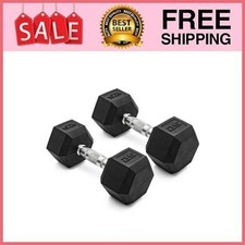 Barra CAP, mancuerna hexagonal de goma recubierta de 25 lb, par