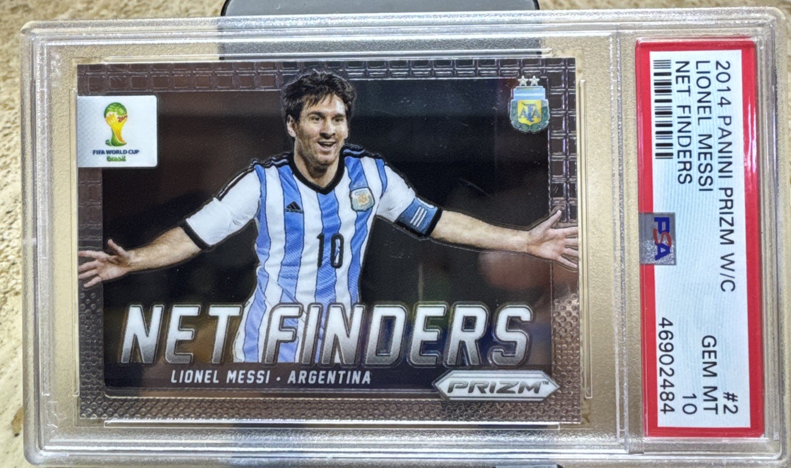 Lionel Messi Net Finders 2014 Prizm World Cup PSA 10