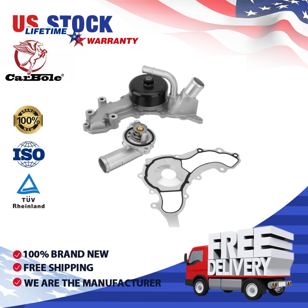 Engine Cooling Water Pump w/Gasket & Thermostat for 14-17 Maserati Ghibli 3.0 V6