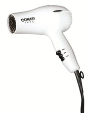 Conair Hair Dryer 1875W Mid-Size Blow Dryer, White, Powerful Drying and Styling