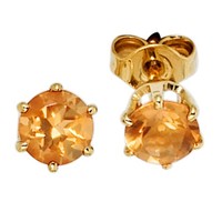 "Jobo\"39691\"Ohrstecker Rund 585 Gold Gelbgold 2 Citrine Orange Ohrringe Goldohrst"